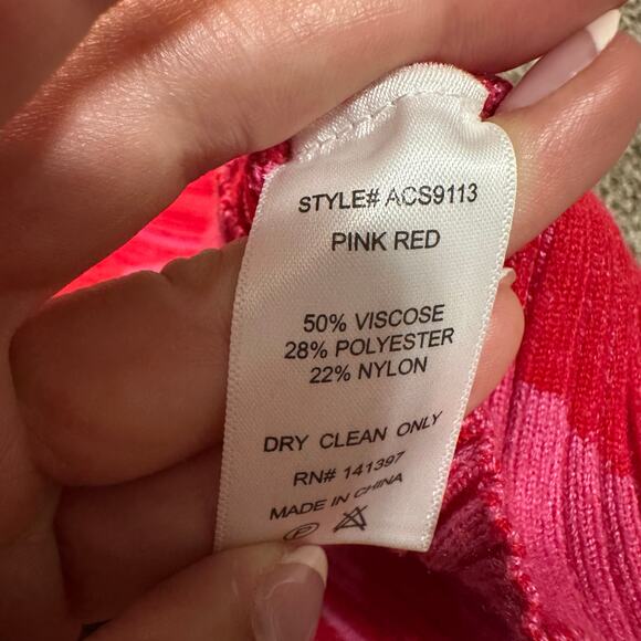 ASTR THE LABEL Women's Alana Skirt Size M In Pink & Red - Picture 11 of 12